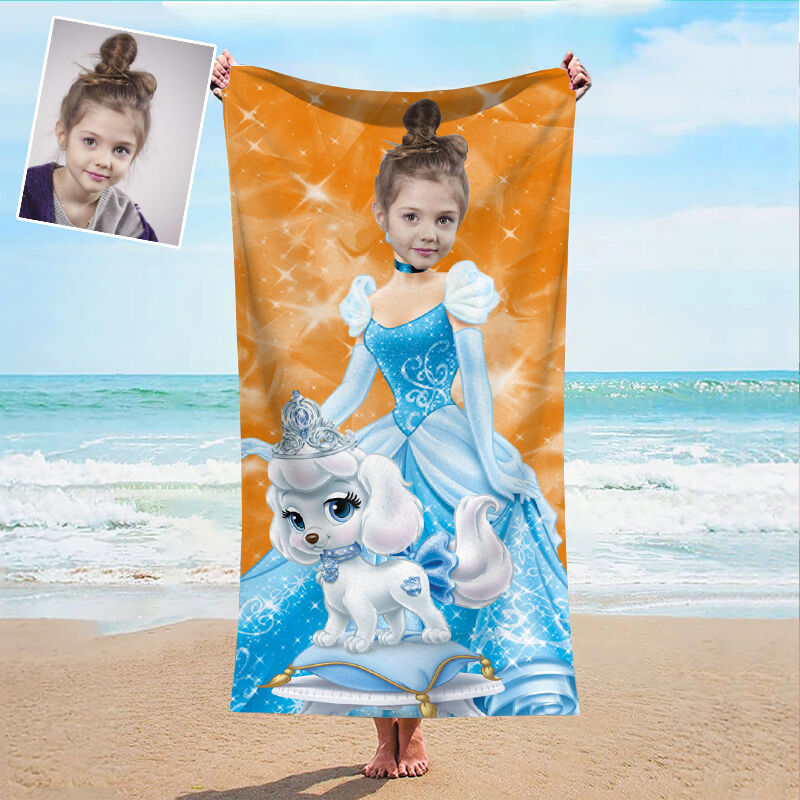 Personalized Picture Bath Towel with Flying Dragon Pattern Amazing Gift for Kids