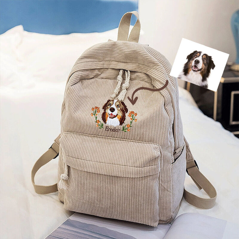 Customized Children’s Backpack with Pet Embroidery and Name for Pet-Loving Kids