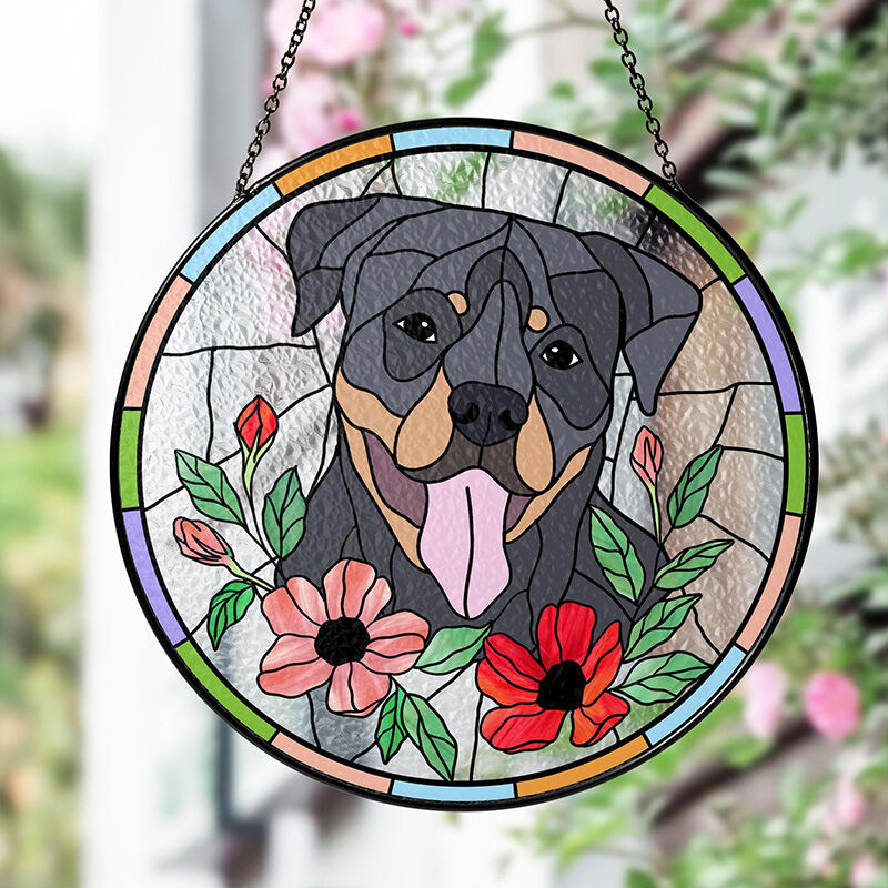 Personalized Pet Photo Glass Hangings Warm Christmas Gift For Pet Lovers