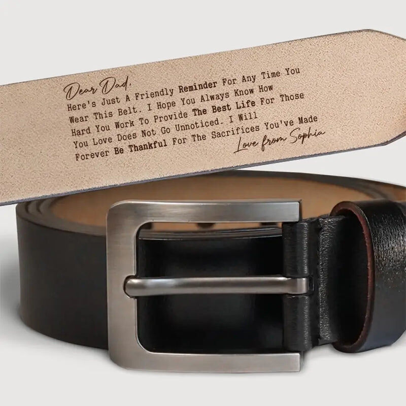 Cinturón de cuero grabado personalizado "Estaremos eternamente agradecidos" Regalo para papá