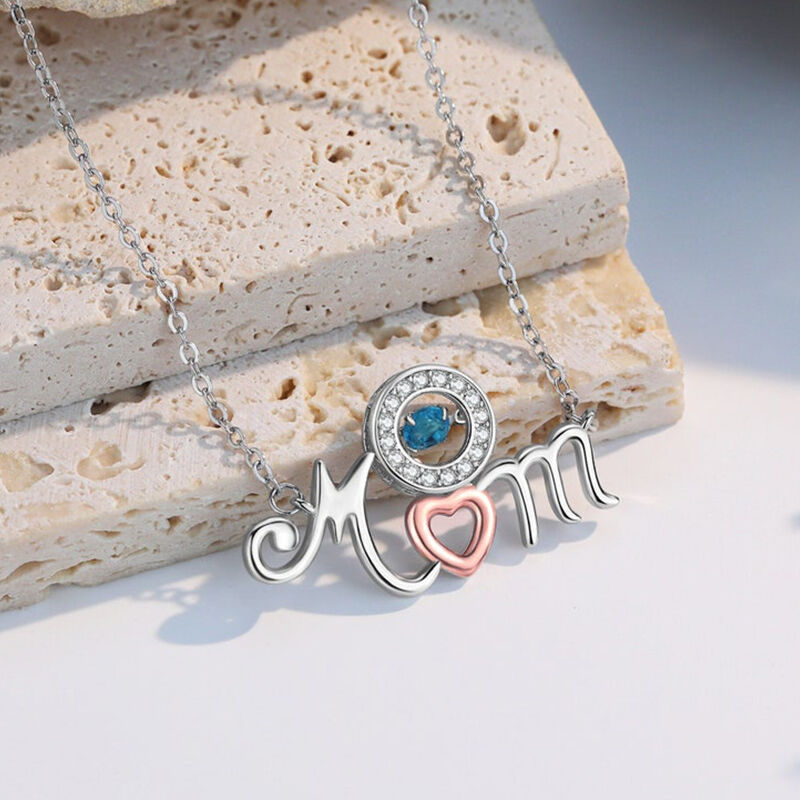 Personalized Birthstone Necklace with Mom Warm Mother's Day Gift