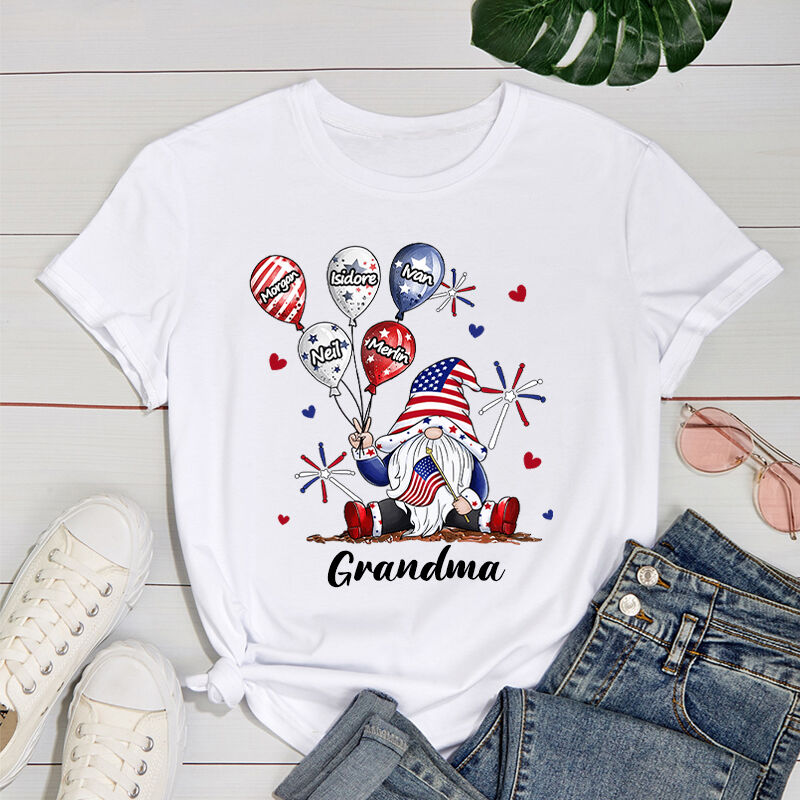 Personalized T-shirt July Brings Joy And Happiness Custom Names Funny Design Perfect 4th Of July Gift