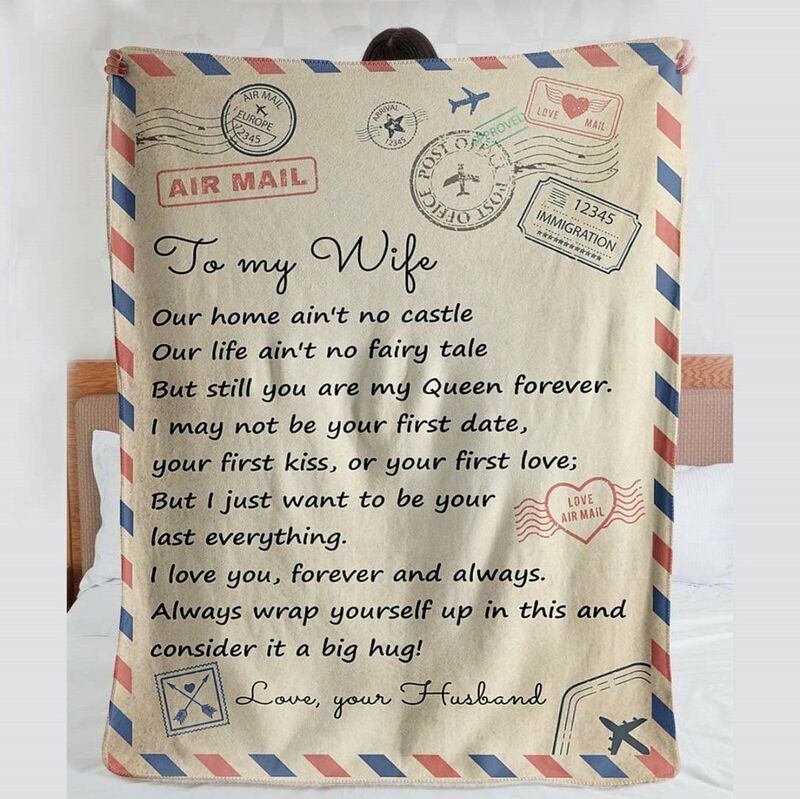 A Letter to Beautiful Wife Love Letter Blanket Sincere Gift
