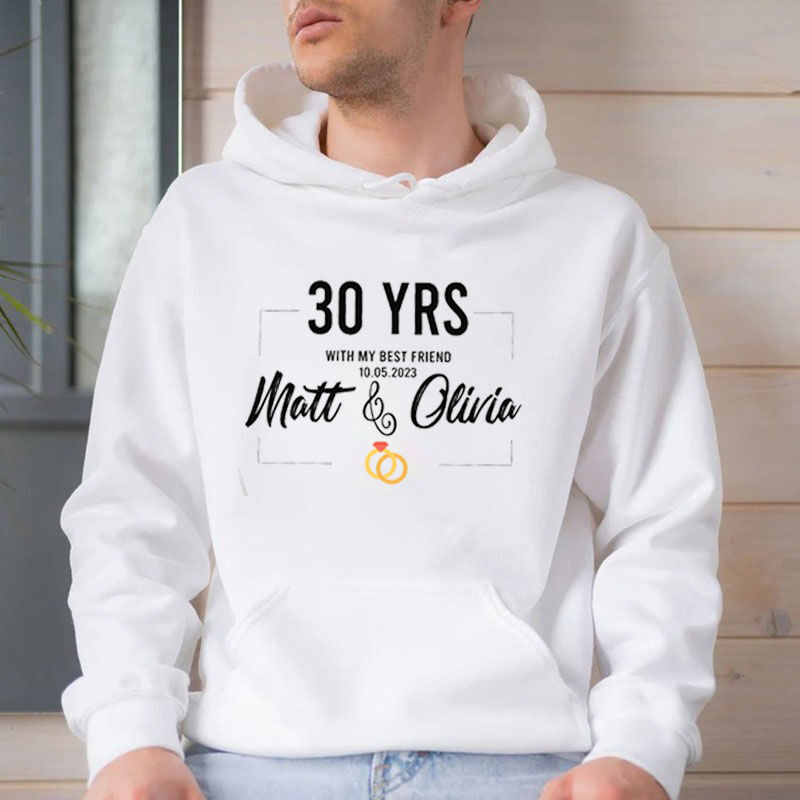 Personalized Hoodie with Custom Name and Date Unique Anniversary Design for Best Husband