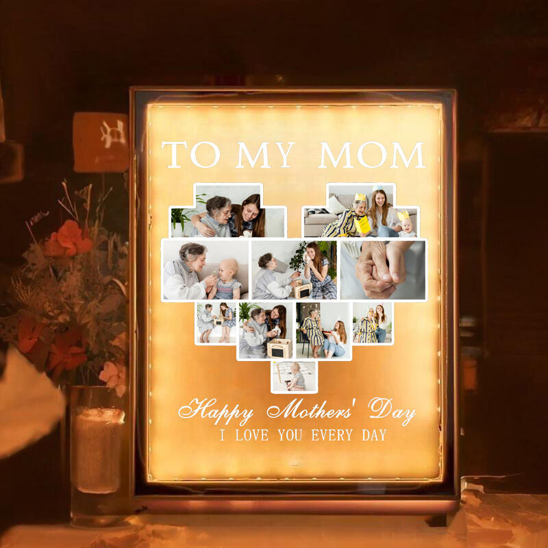 Personalized Picture Mirror Lamp Special Gift for Family