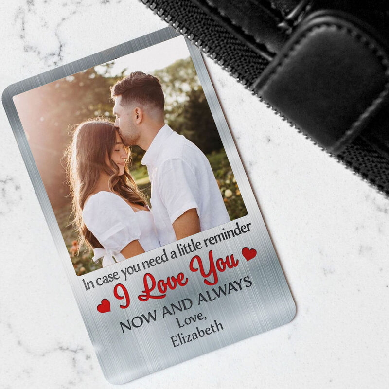 Personalized Aluminum Wallet Card Customized Photo Sweet Gift For Couples