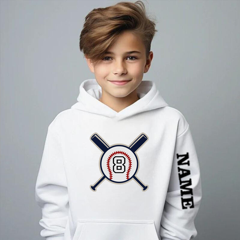 Personalized Kids Hoodies With Customized Name Tape Baseball Graphics For Sports Fanatics