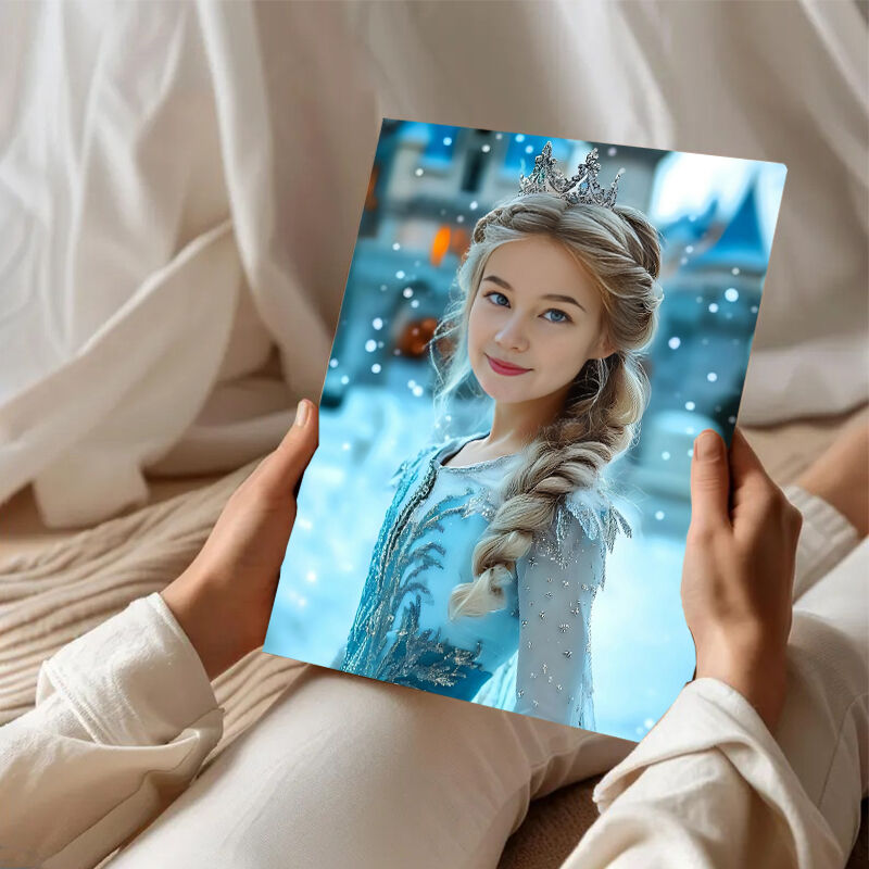 Personalized Princess Portraits with Custom Face Swap Cute Present for Child