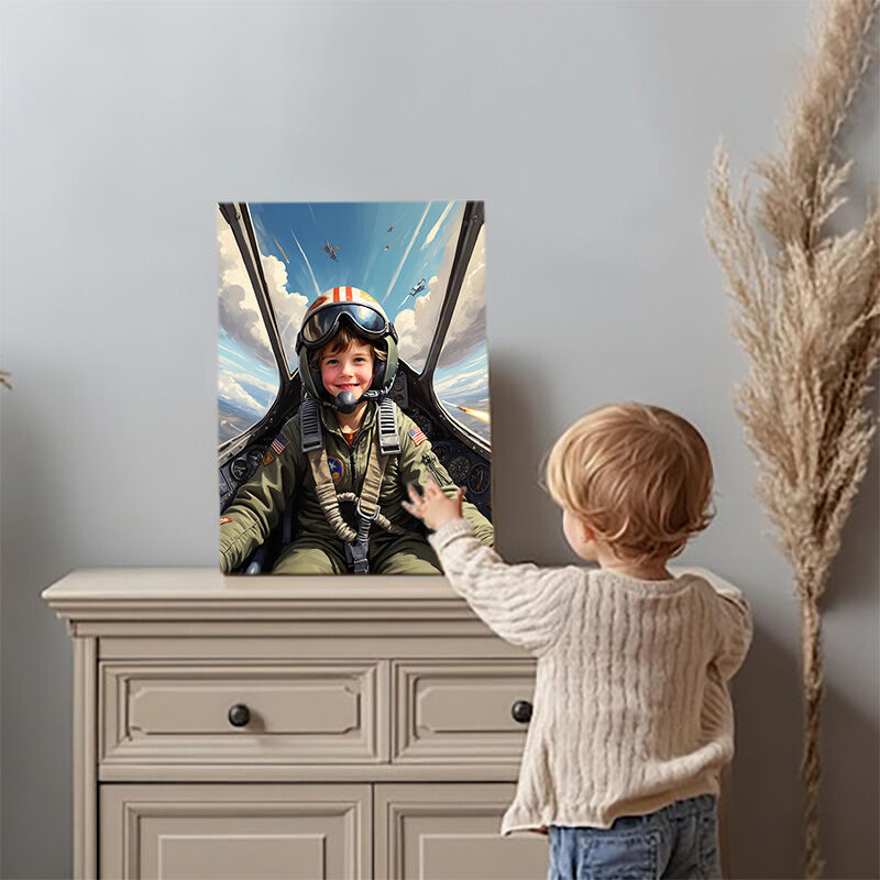 Personalized Pilot Portraits with Custom Face Swap Cool Present for Children