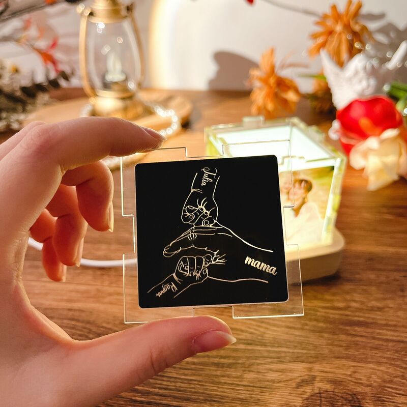 Personalized Name Acrylic Magic Cube Light with Custom Photo Funny Gift for Mother's Day