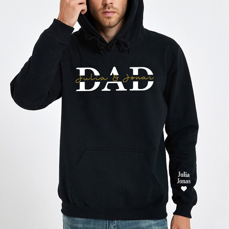 Personalized Hoodie Custom Names with Dad Design Perfect Gift for Father's Day