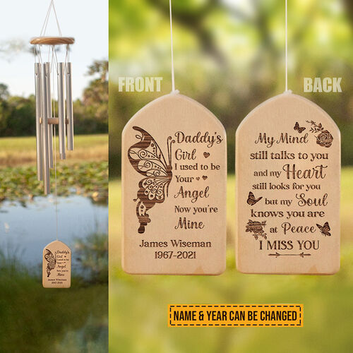 "I Used To Be His Angel Now He Is Mine" Custom Wind Chime