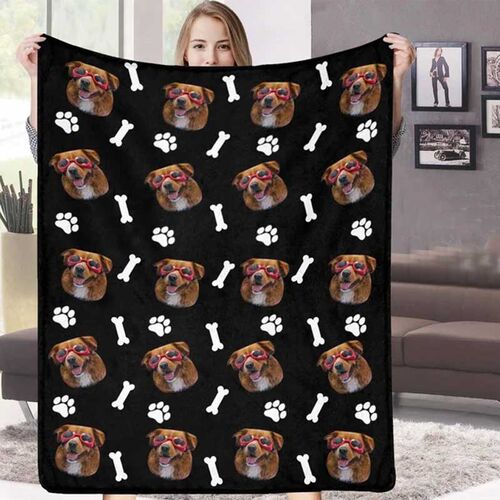 Individuelle Hundedecken Personalisierte Haustierdecke Gesicht Fotodecke