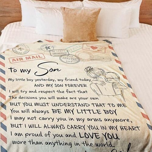 Personalized A Love Letter Blanket Warm Gift to Son from Mom