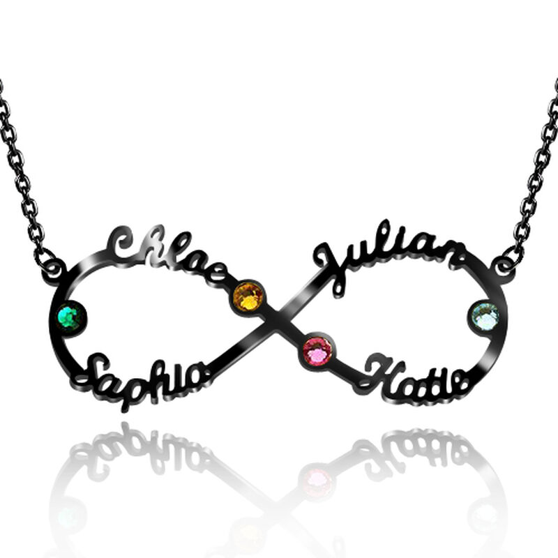 "Endless Love" Personalized Infinity Necklace With Birthstone