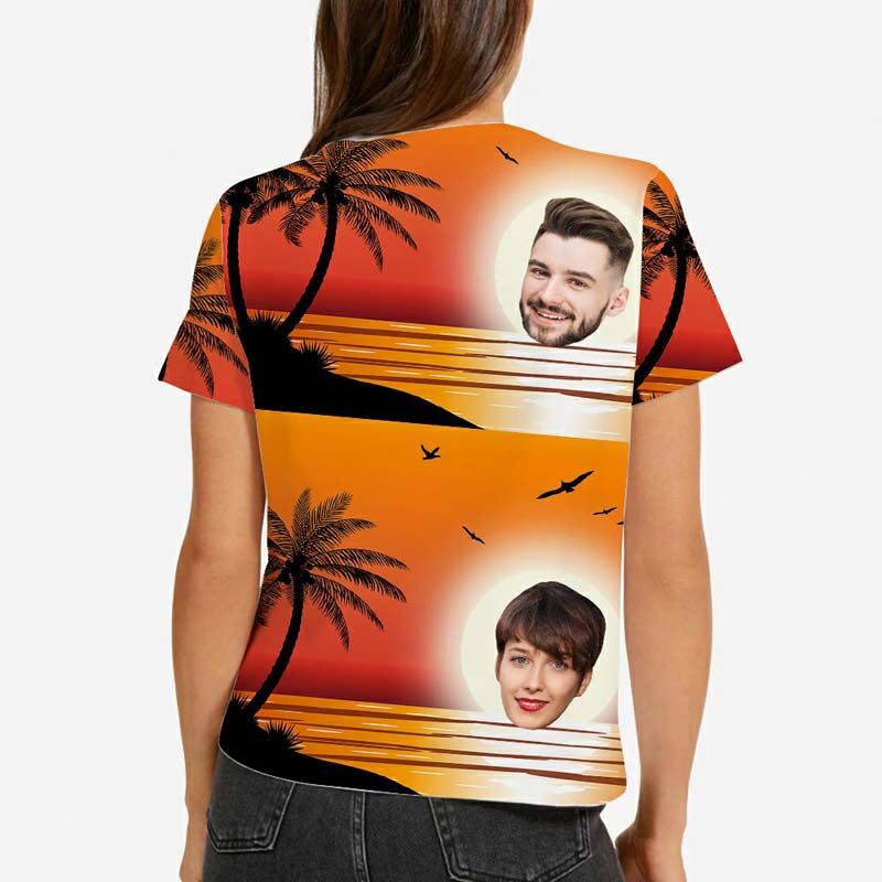 "Sunset By The Sea" Personalized Hawaiian Women's T-Shirt