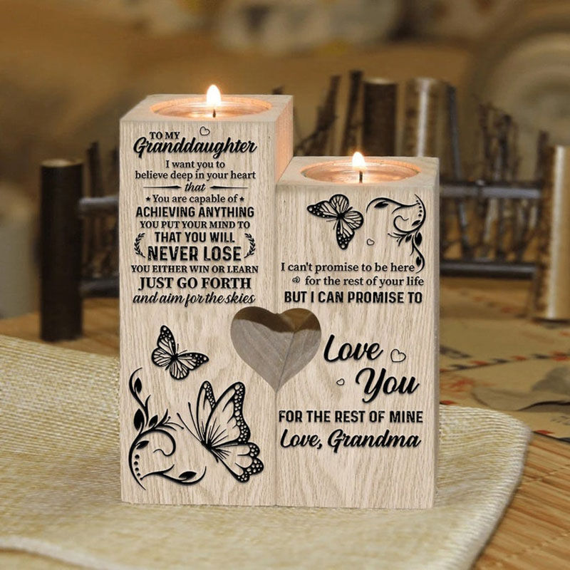 "You Are Capable Of Achieving Anything, Love You For The Rest Of My Life"Candle Holder for Granddaughter