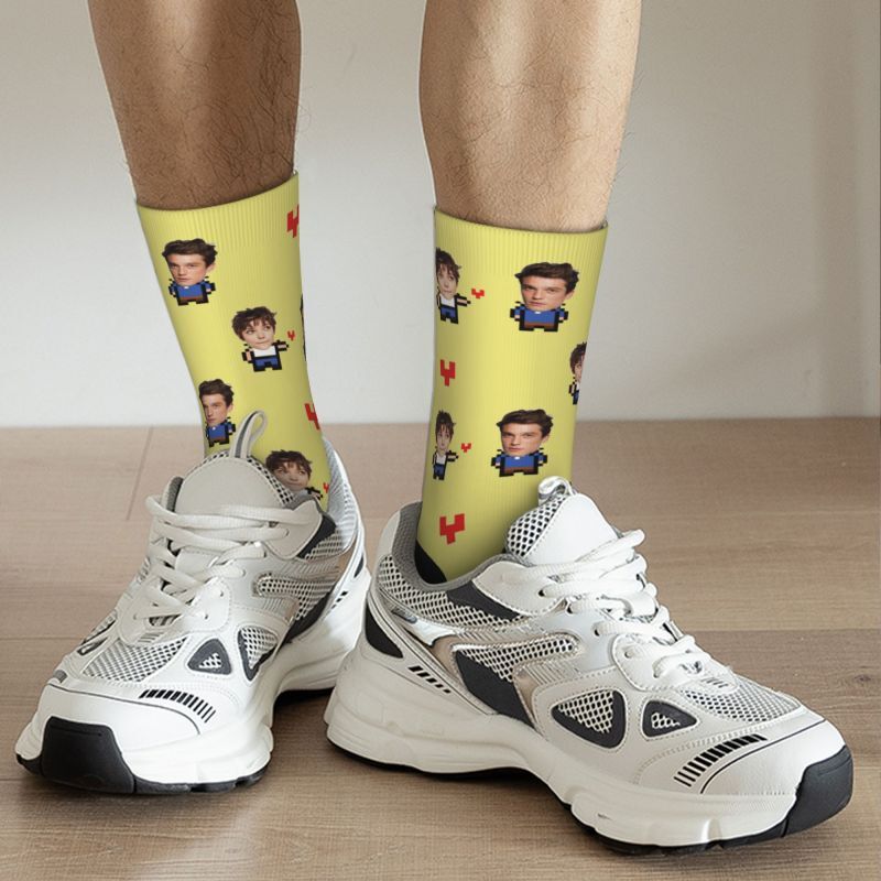 Custom Funny Socks with Couple Photos Valentine's Day Gift