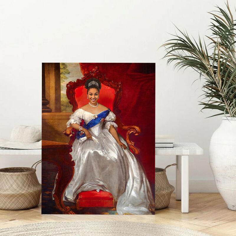 Custom Portrait from Her Head Photo Personalized Royal Photo Frame for Her