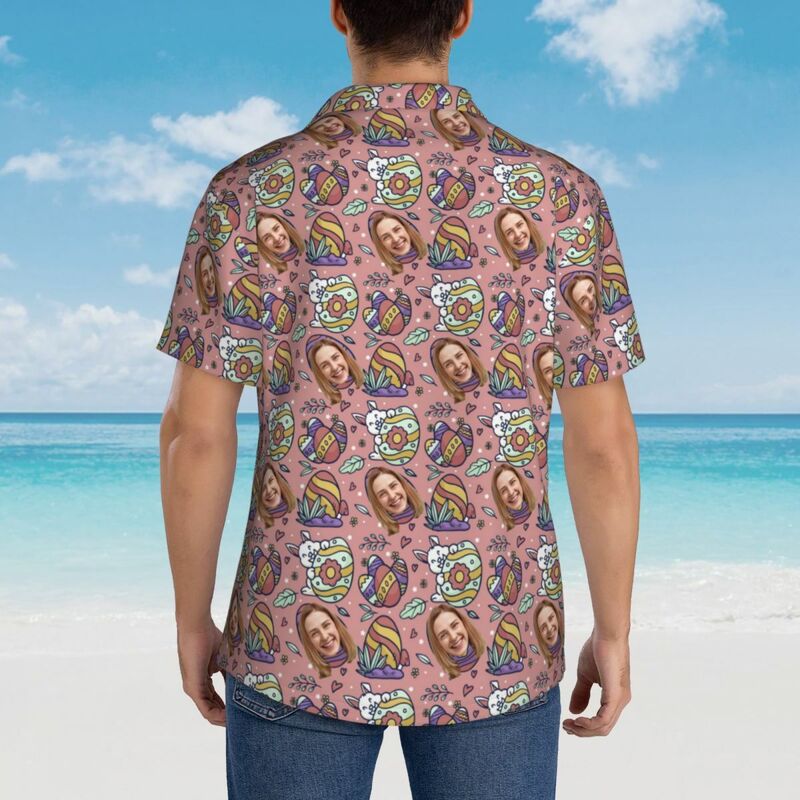 Camisa Hawaiana Personalizada con Huevo de Pascua como Regalo para su Familia