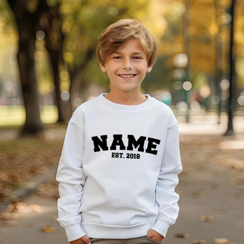 Personalized Kids Embroidered Sweatshirt With Custom Name Warm Gift For Children