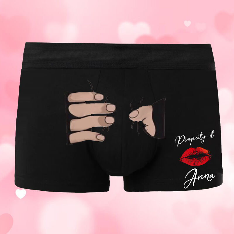 Personalisierte Namen Herrenunterwäsche Boxershorts mit einem Handmuster Kreatives Geschenk zum Valentinstag