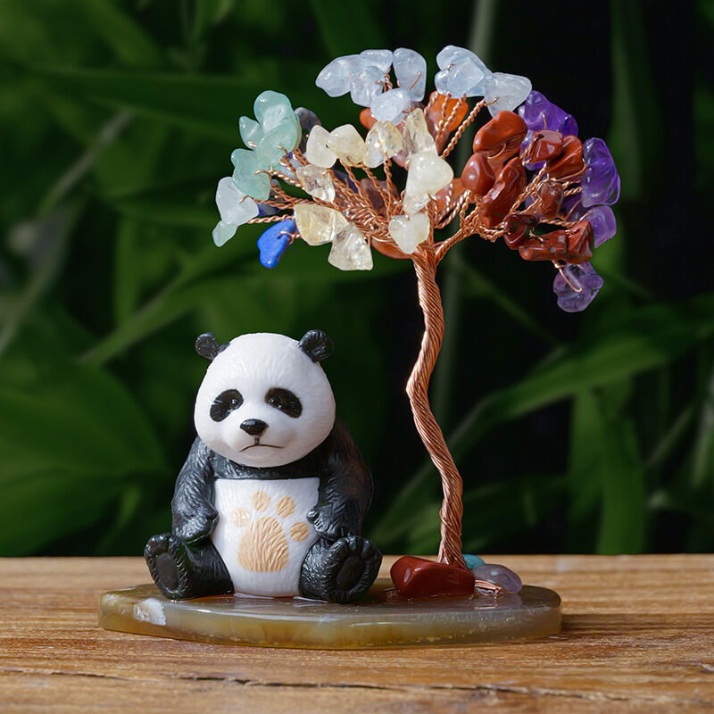 Healing Crystal Tree Crystal Rough Stone Lucky Panda Tree Spiritual Meditation Gifts for Kids