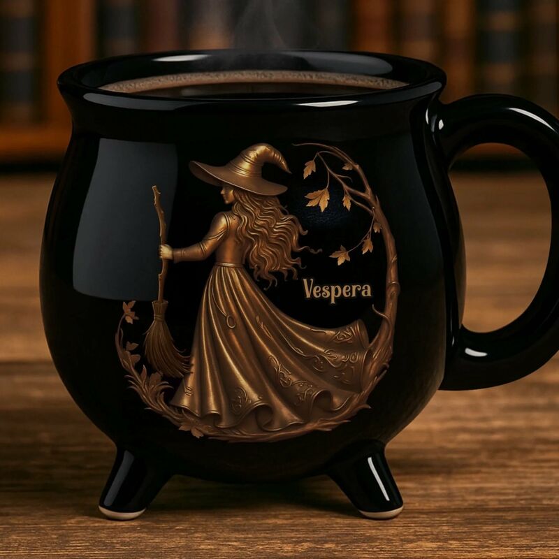 Tasse à café personnalisée avec nom Cadeau personnalisé pour Halloween pour femme