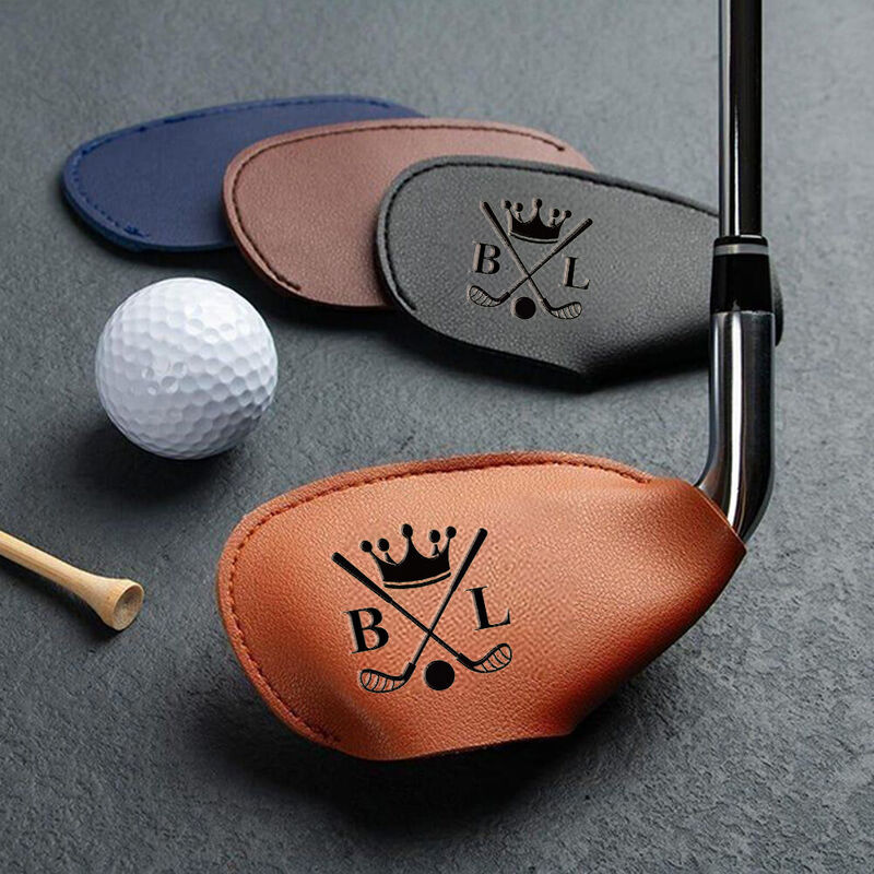 Fundas de cuero personalizadas para palos de golf, fundas para cabezas de hierro y accesorios de golf para amantes del golf.