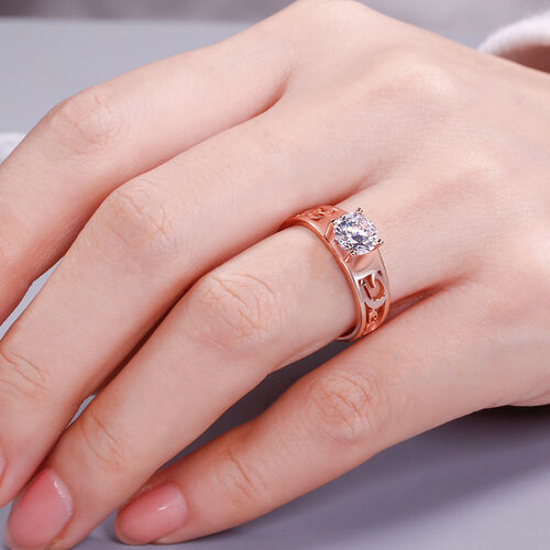 "Timeless Romance" Engraved Name Engagement Ring