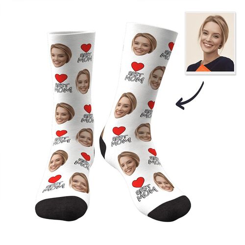 Custom Face Best Mom Picture Socks Gift for Mother's Day /Mom