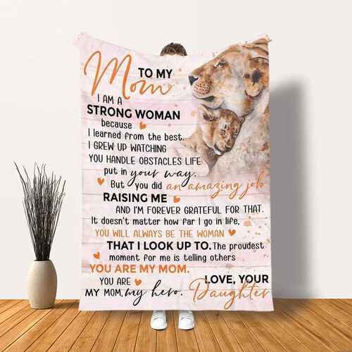 "I Love You Mom" Personalized Love Letter Blanket to My Mom from Daughter