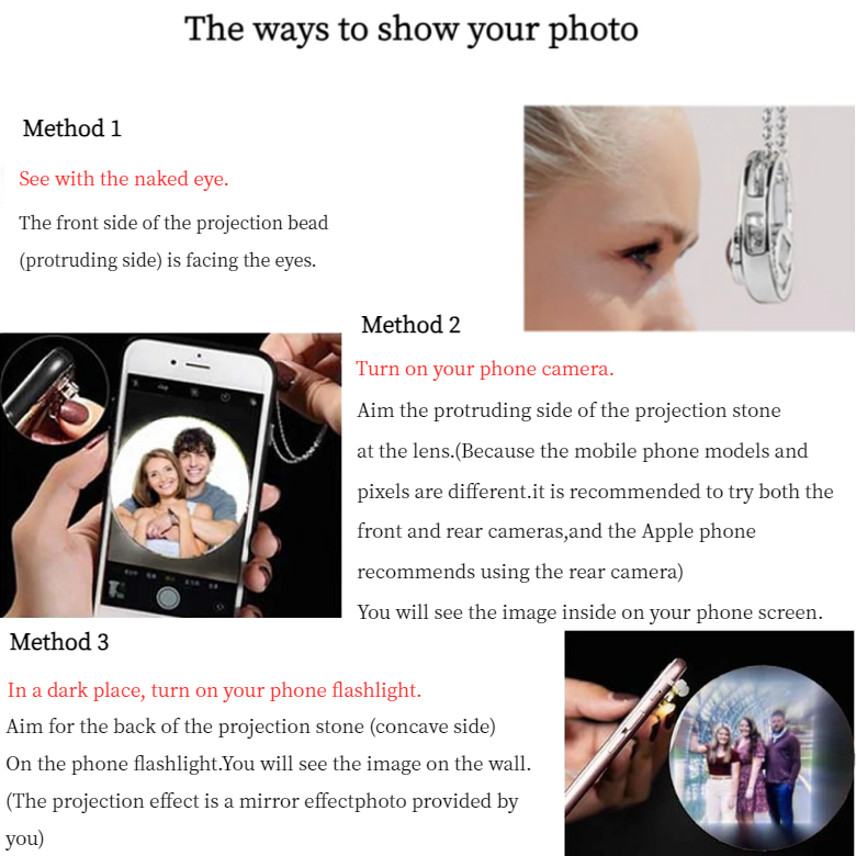 Personalized Birthstone Photo Projection Keychain