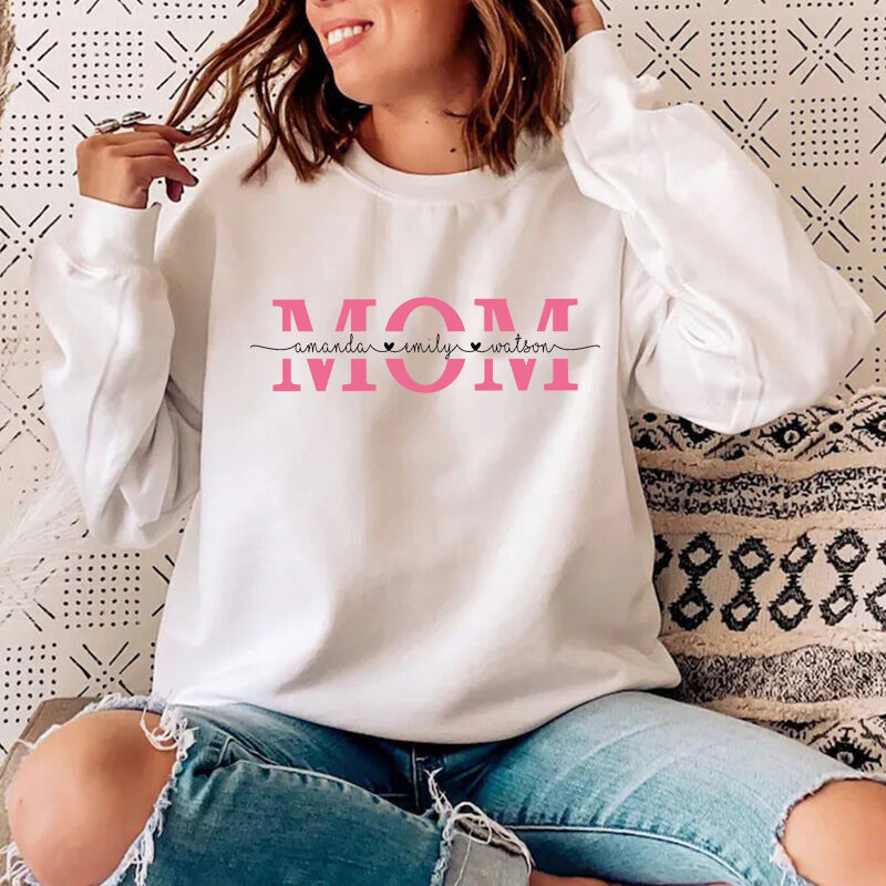 Personalized Mom Sweatshirt with Custom Name for Sweet Mom