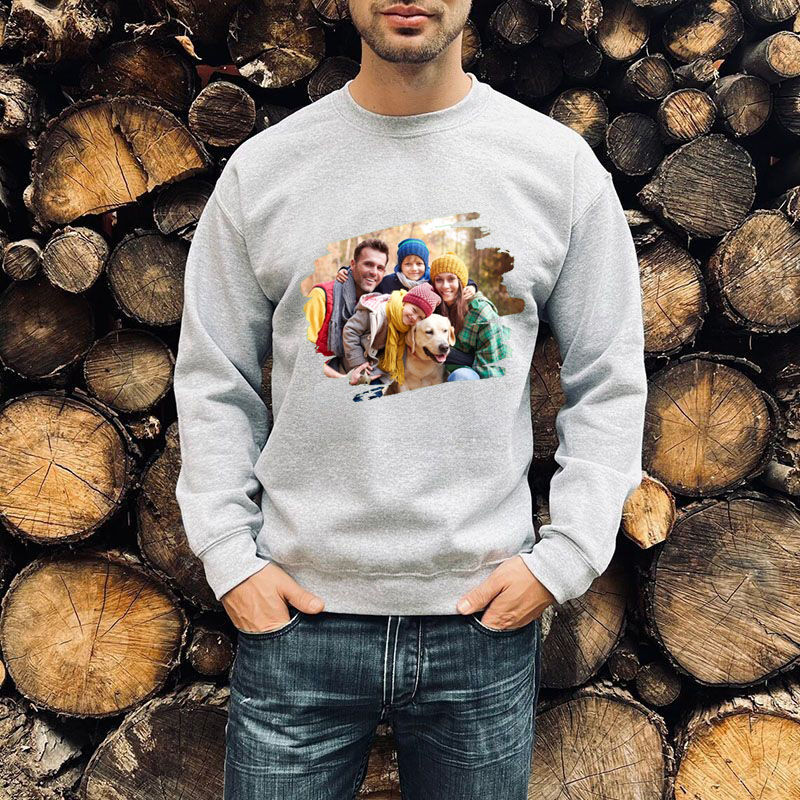 Sweatshirt personnalisé avec motif artistique de contour irrégulier pour papa