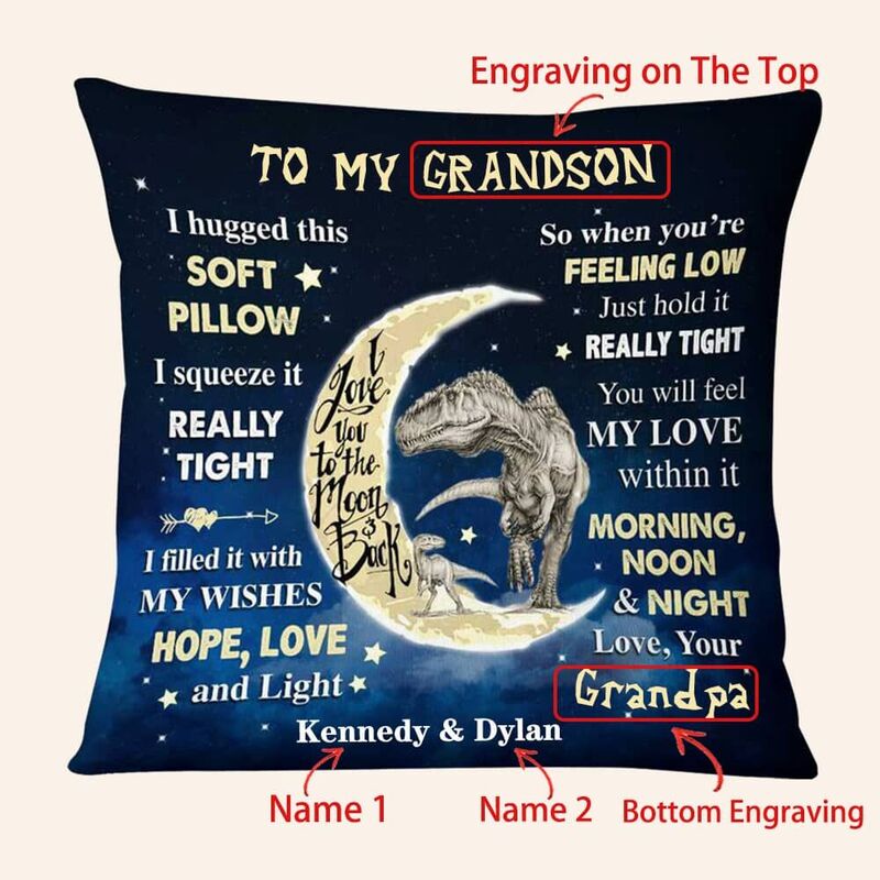 Coussin personnalisé à motif de dinosaure, cadeau chaleureux pour enfants