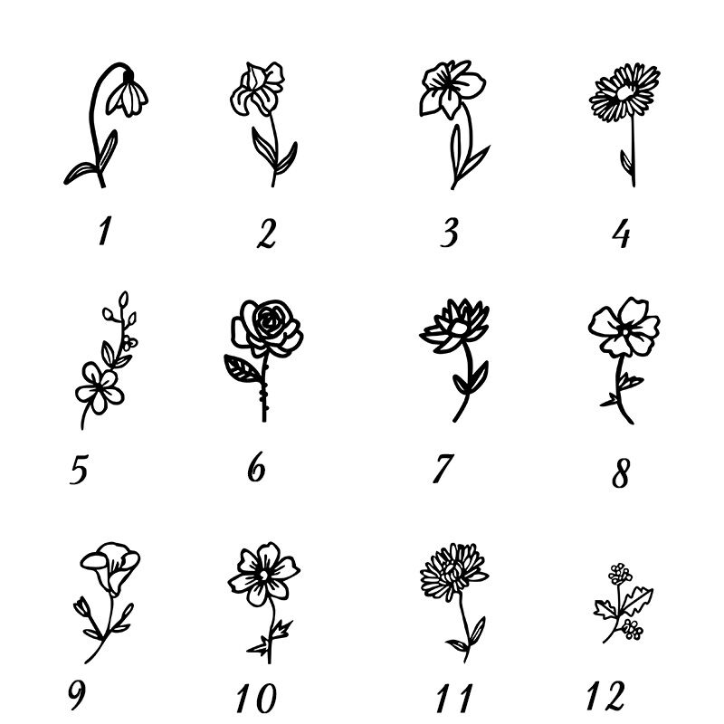 Personlig fødselsdag-blomster-halskjede Med fødselsdagstein Fin fødselsdagspresent til bestemor