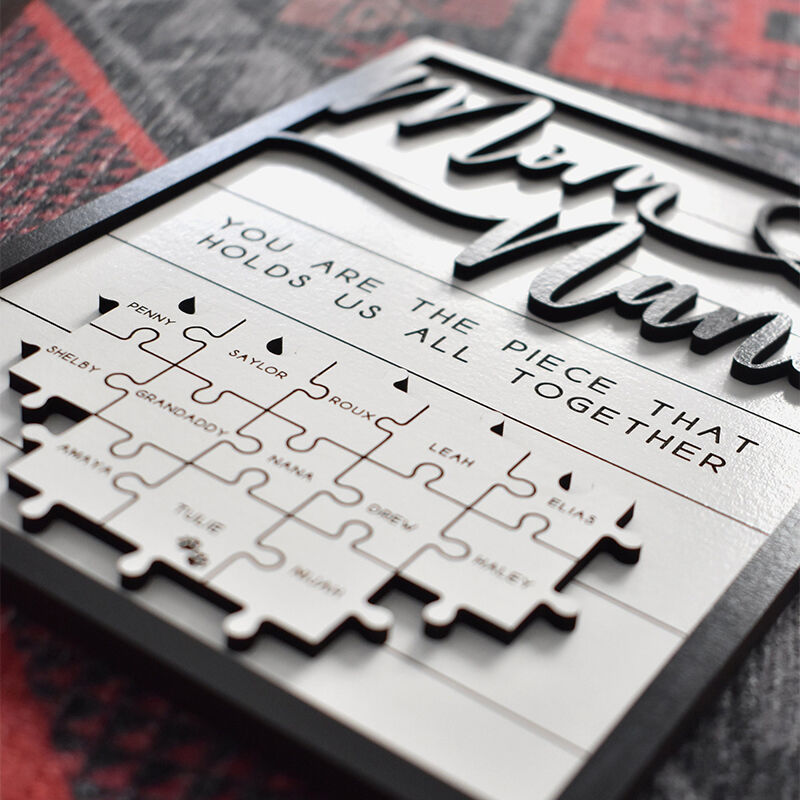 Personalized Name Puzzle Frame Mom and Nana Sign Warm Design Exquisite Gift for Mother's Day