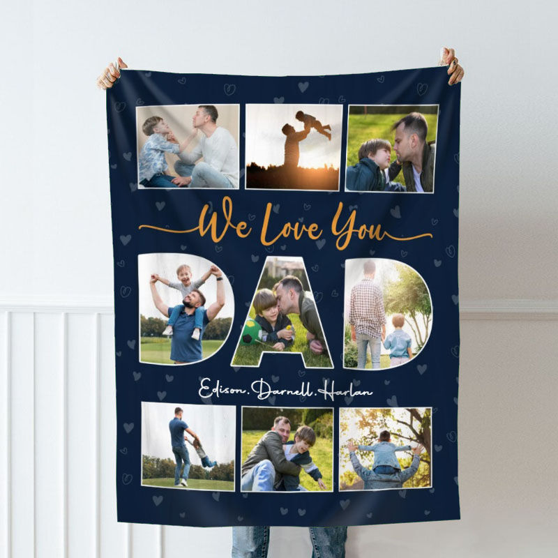 Personalized Picture Blanket Warm Father's Day Gift