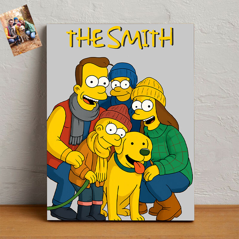 Tableau mural personnalisé en toile avec texte personnalisé Cadeau mignon pour la famille