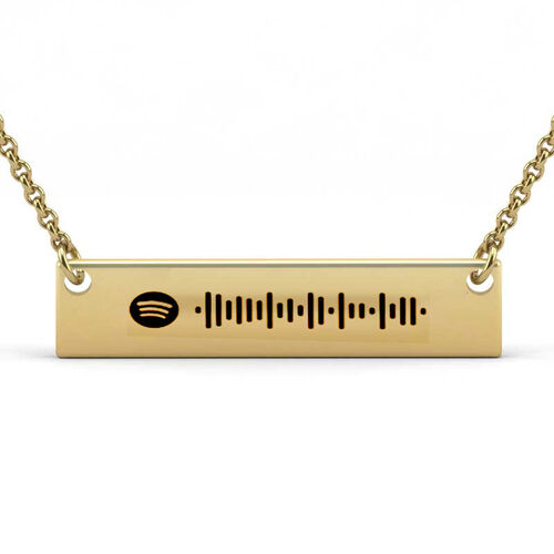 Scannable Spotify Code Necklace  Engraved Bar Necklace Gifts