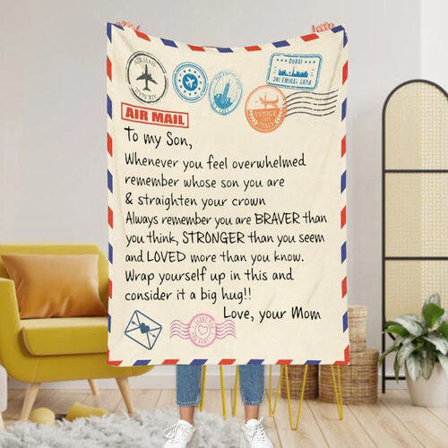 Cozy Personalized Love Letter Blanket to Son from Mom