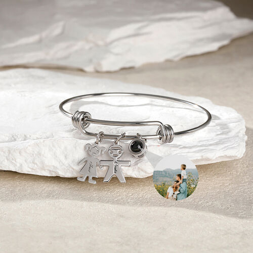 Personalized Projection Photo Bracelet with Doll Ornament for Kids