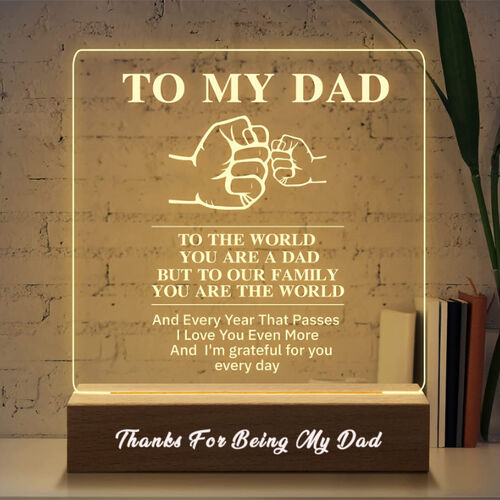 Personalized Acrylic Plaque Lamp with Sincere Words Best Gift for Father's Day
