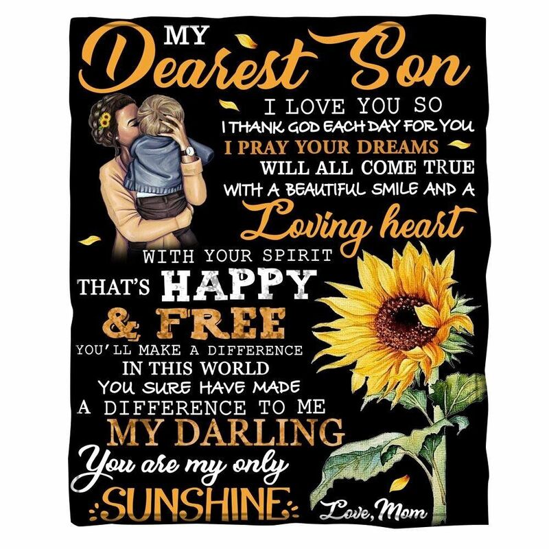 Personalized Love Letter Blanket to Dearest Son from Mom