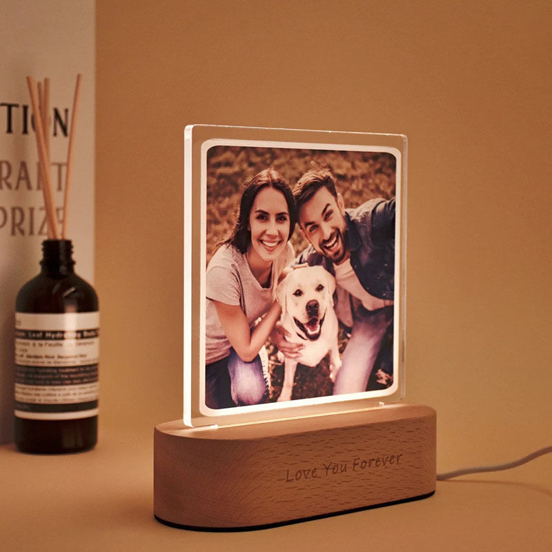 Custom Photo Acrylic Night Light Lamp for Couple