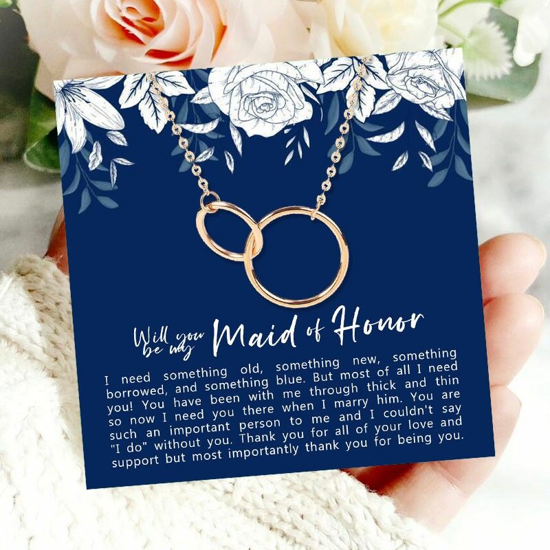 Gift for Bridesmaid "Thank You For All Of Your Love And Support" Necklace