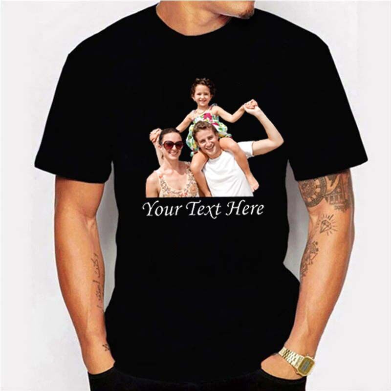 Personalized T-shirt with Custom Picture and Inscription Great Gift for Dad