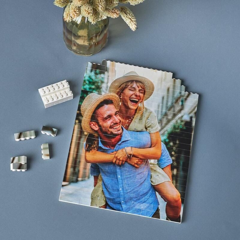 Gepersonaliseerde blokpuzzel aangepaste paar foto's voor Valentijnsdag