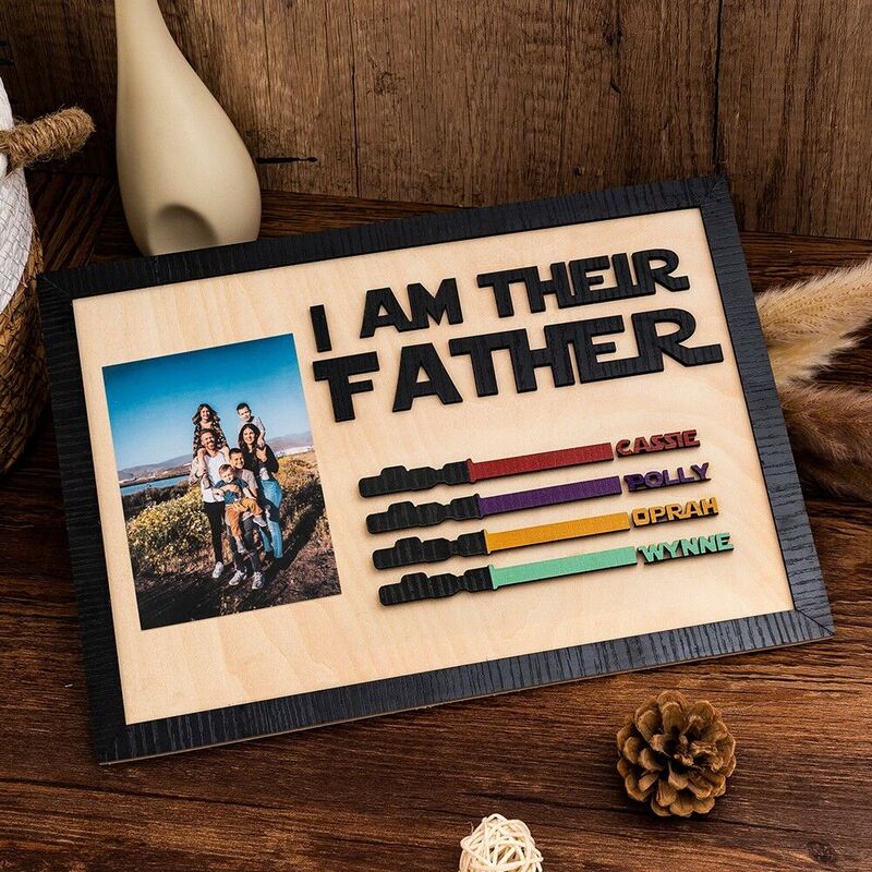 Personalized Lightsaber Frame Custom Photo Father's Day Gift